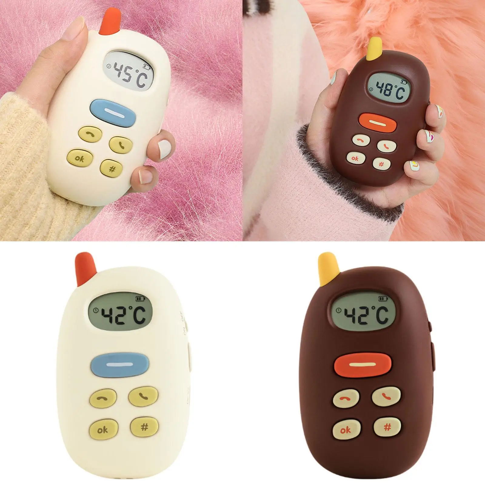 

Cute Winter Hand Warmer Portable Phone Shaped Small 3 Heat Settings Pocket