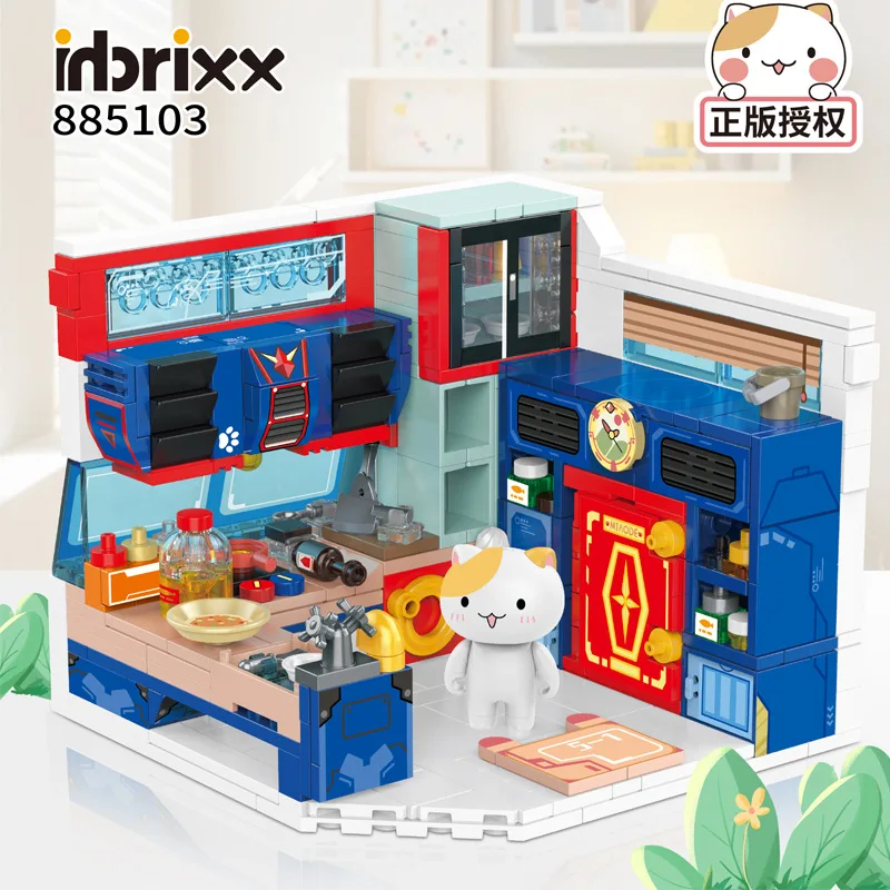 Blocs de construction de cuisine pour chat, ensembles de jouets, cuisine créative, maison de cuisine, idées de cuisine, modèle de Restaurant, jouets en brique à monter soi-même pour garçons et filles