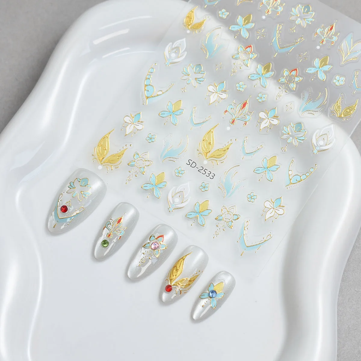 

Вирусные 3D-наклейки для ногтей в китайском стиле, 1 шт., дизайн «Дуньхуанские фрески», самоклеящиеся, водонепроницаемые, для маникюра