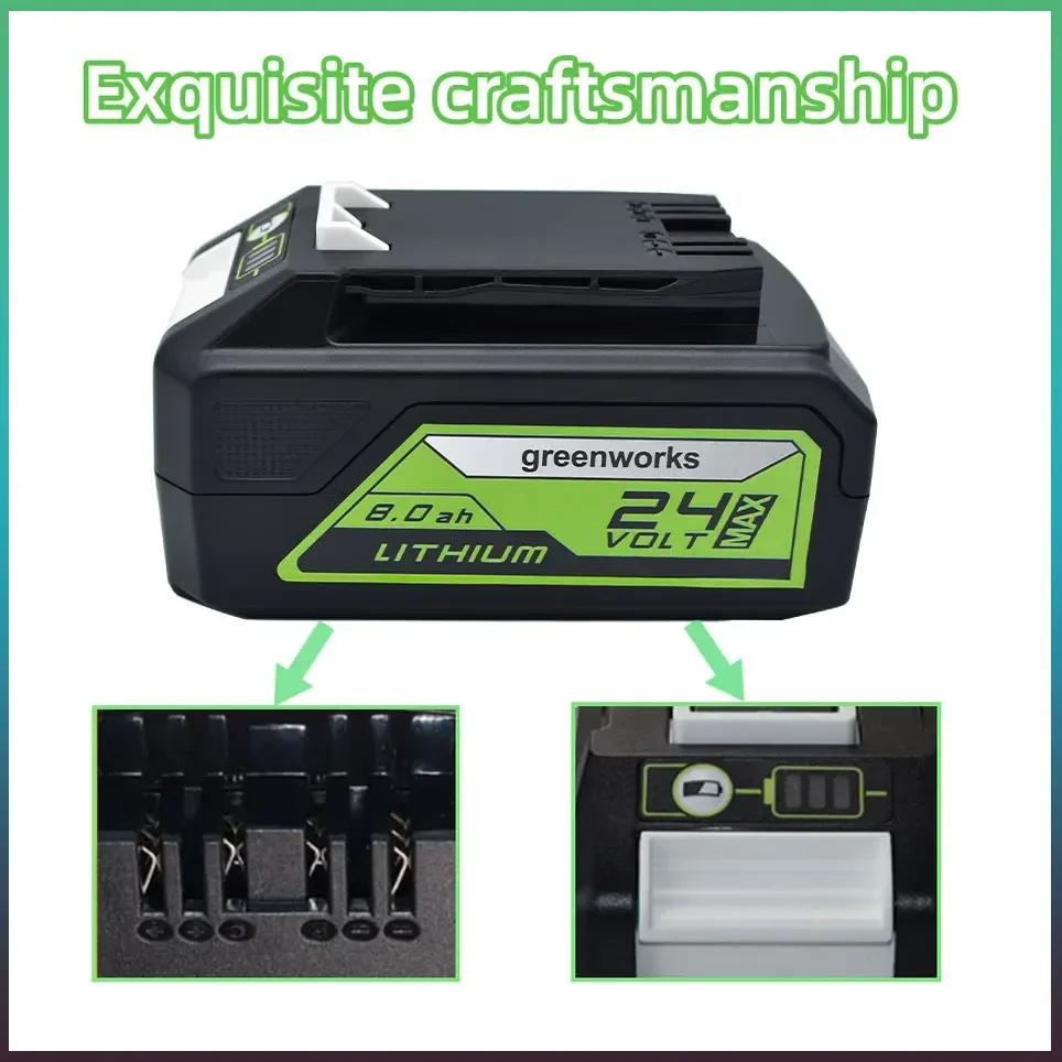 Greenworks-Batterie lithium-ion 24V, 8,0 Ah, produit original, 100% neuf