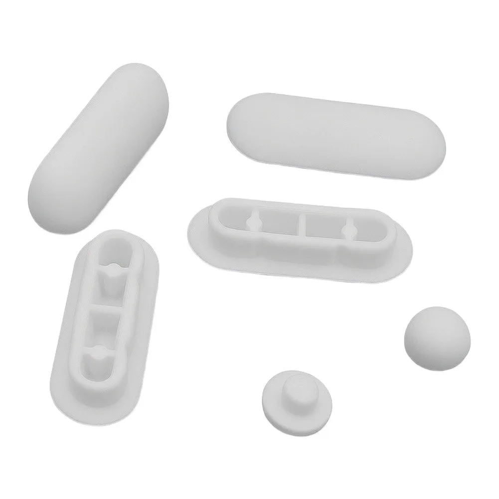 Toilet Seat Buffers 6 Pieces Silicone-Like TPE Bumpers for Wood Toilet Seats 38x18x11mm White Stabilizing Pads Set