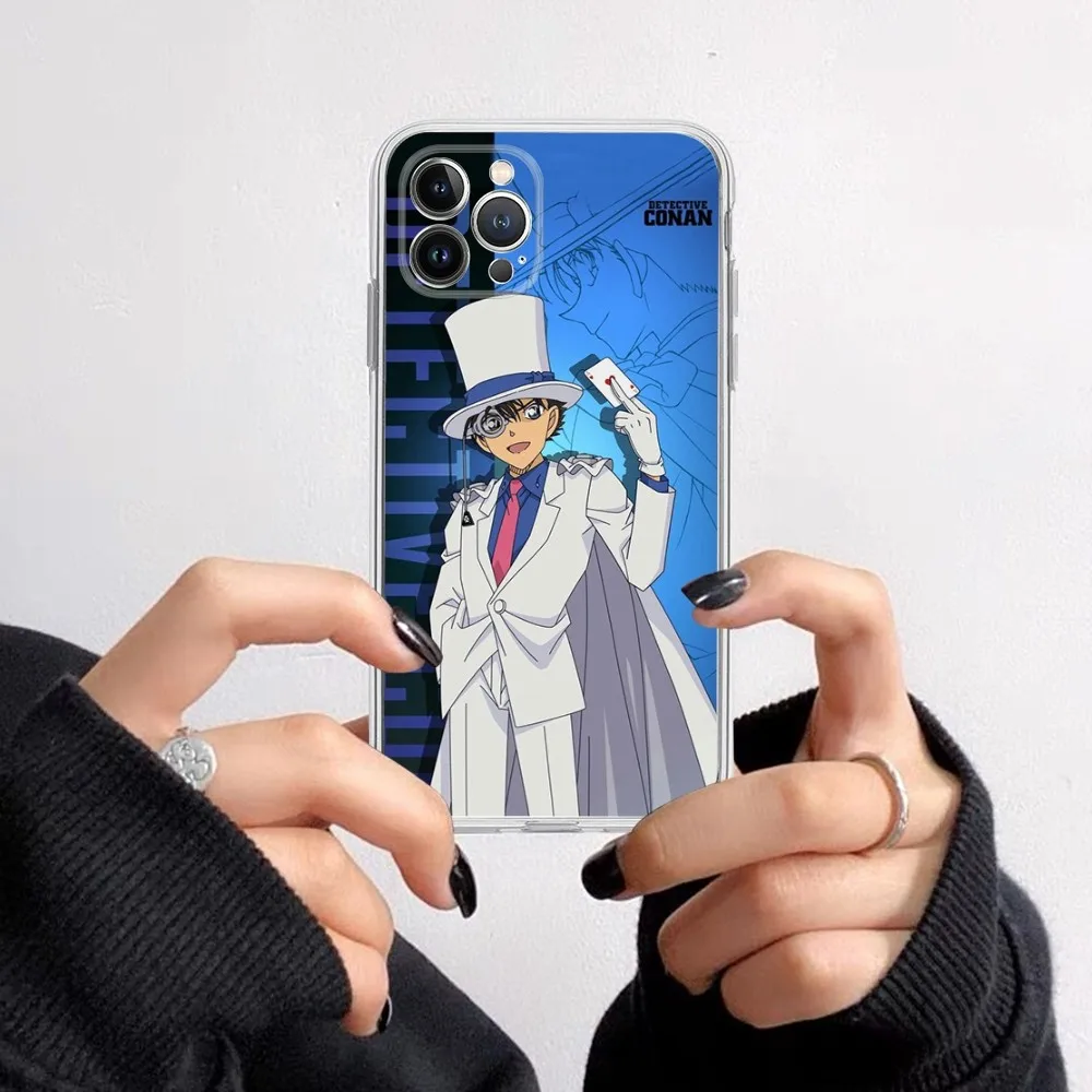 Coque de téléphone en silicone souple avec poignées Conan Anime, coque de téléphone pour iPhone 14 13 12 Mini 11 Pro XS Max X Poly SE 6 7 8 Plus