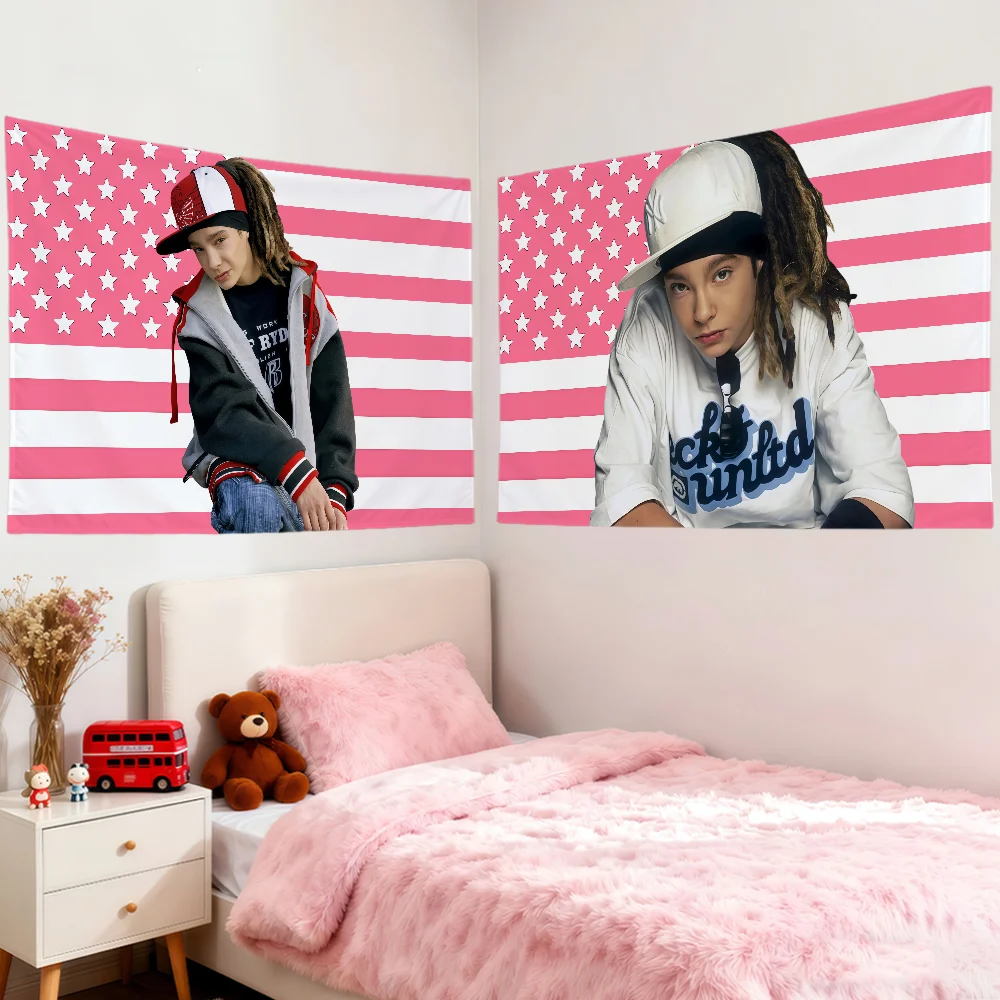 Rock band t-tokio h-hotel Tom Kaulitz cool art flag For Room Dorm Camping home Party Gift Banner Club Wall Hanging Decoration