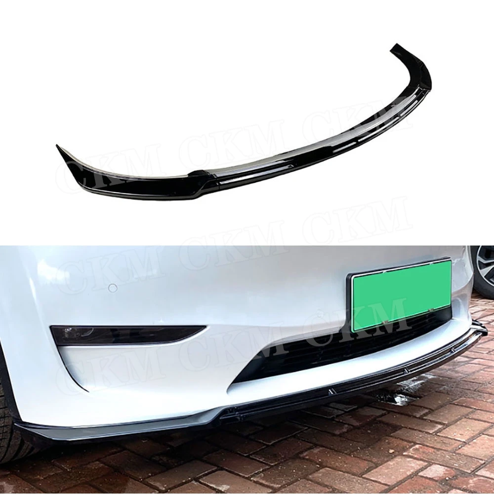 

CKMUUER ABS M стиль автомобильный передний бампер подбородок спойлер для губ разделители для Tesla Model Y 2020 + комплекты кузова аксессуары 3 шт./компл.