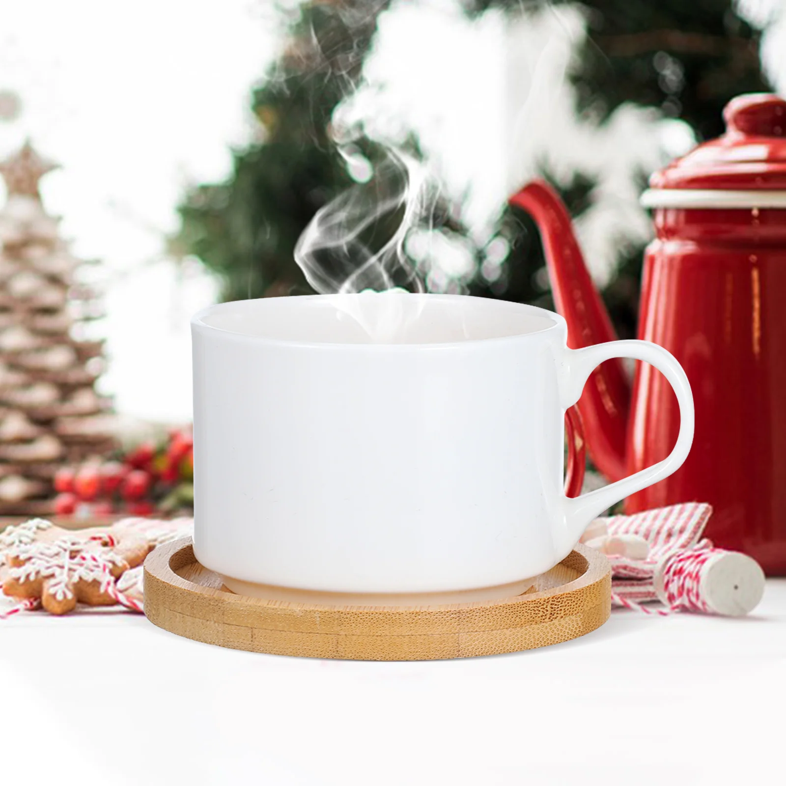 

4pcs Bamboo Coasters For Drinks Mosaic Design Antislip Cup Mats Diy Craft Kit Reusable Table Pads Dining Accessories Placemats