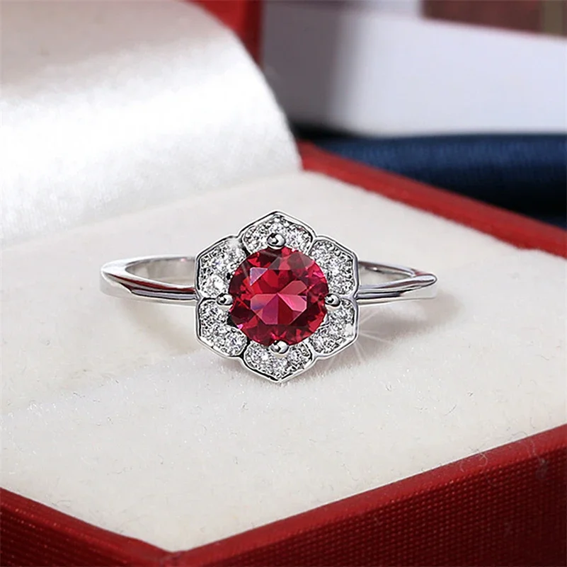 

925 Sterling Silver Ruby Jewelry Rings for Women Fine Anillos De Wedding Bandsred Ruby Gemstone Anel Bizuteria Jewellry Rings