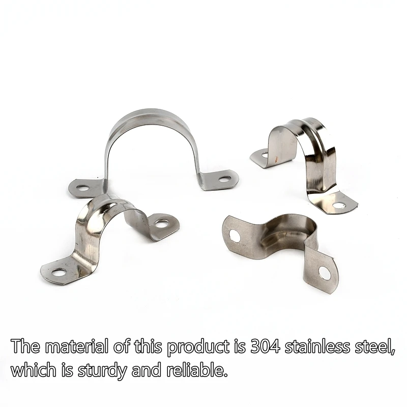 304 Stainless Steel Garden Irrigation Pipe Support Aquarium Fish Tank PVC Pipe Clamps Fixed Tube 2-50PCS I.D 16mm~110mm