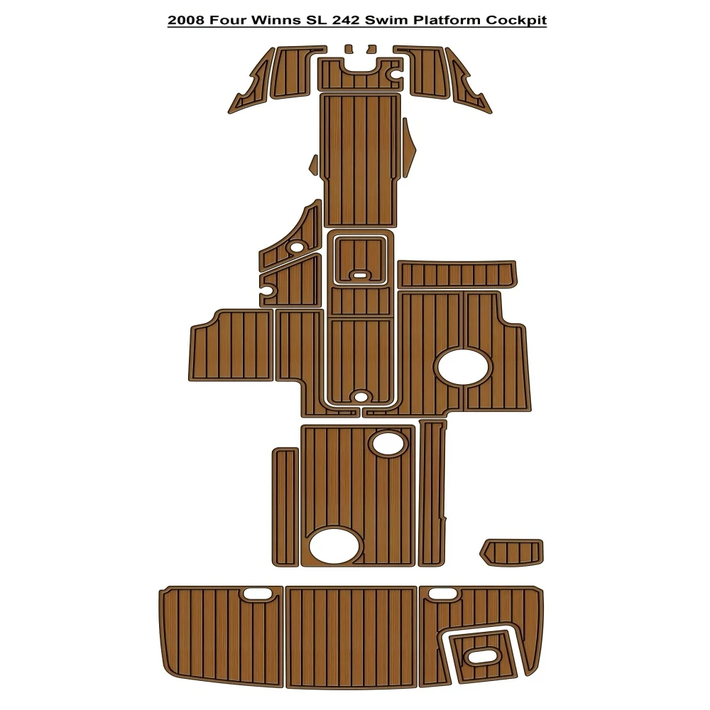 

2008 Four Winns SL 242 Swim Platform Cockpit Pad Boat EVA Teak Deck Floor Mat SeaDek MarineMat Style Self Adhesive