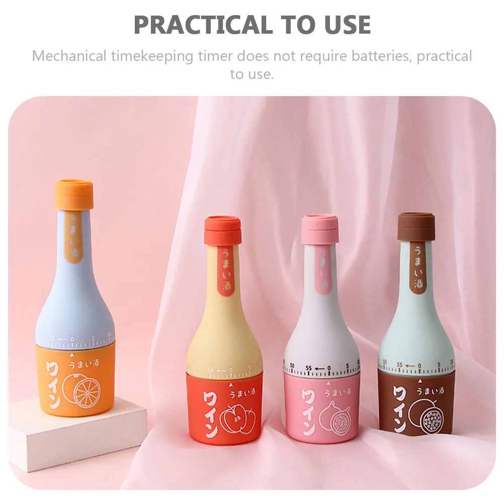 

Mechanical Timer Wine Bottle Shaped Kitchen Baking Reminder Practical Timing Tool Plastic Structure Bottle-Shaped Timer