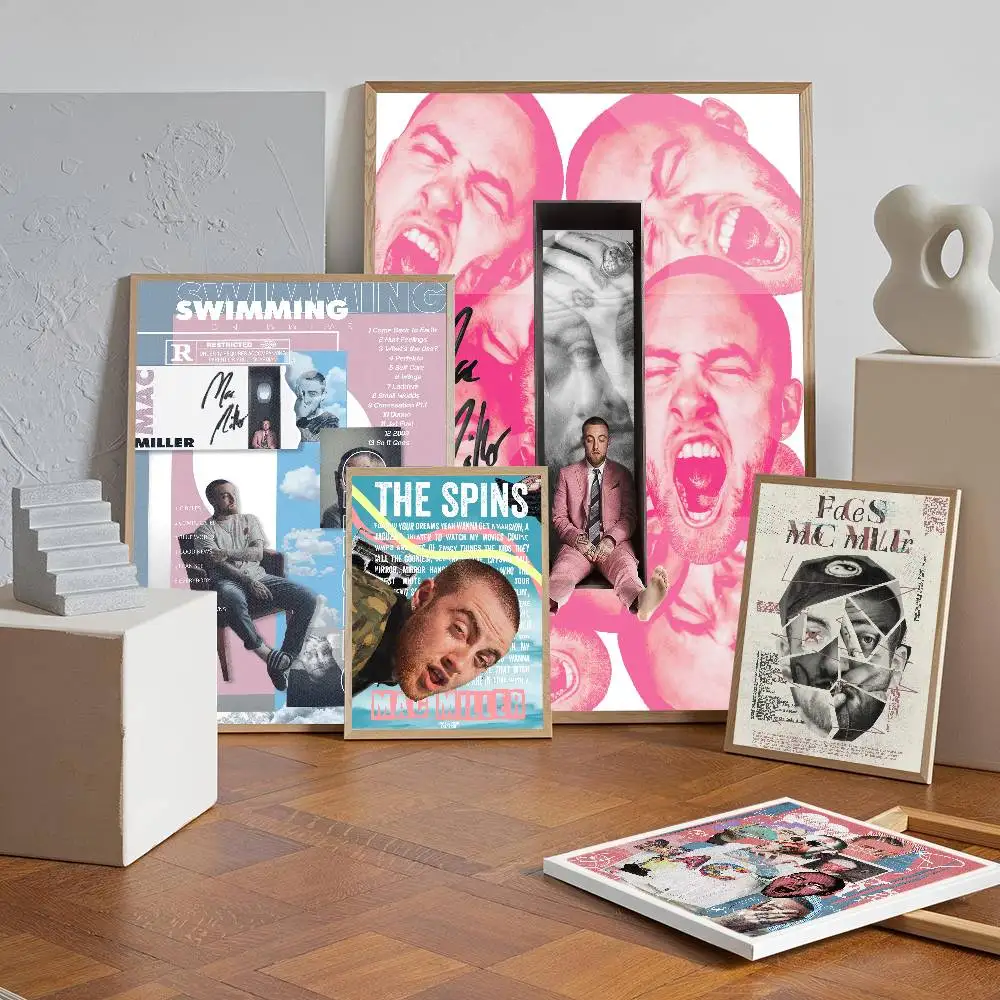 Singer M-Mac Miller Self-adhesive Art Poster Whitepaper Prints Posters Artwork Home Decor