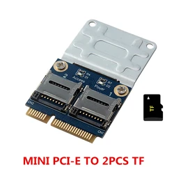 Mini Pci-E Adapter 2 SSD HDD For Laptop Dual Micro- SD SDHC SDXC TF To Mini PCIe Memory Card Reader MPCIe To 2 Mini-Sdcards