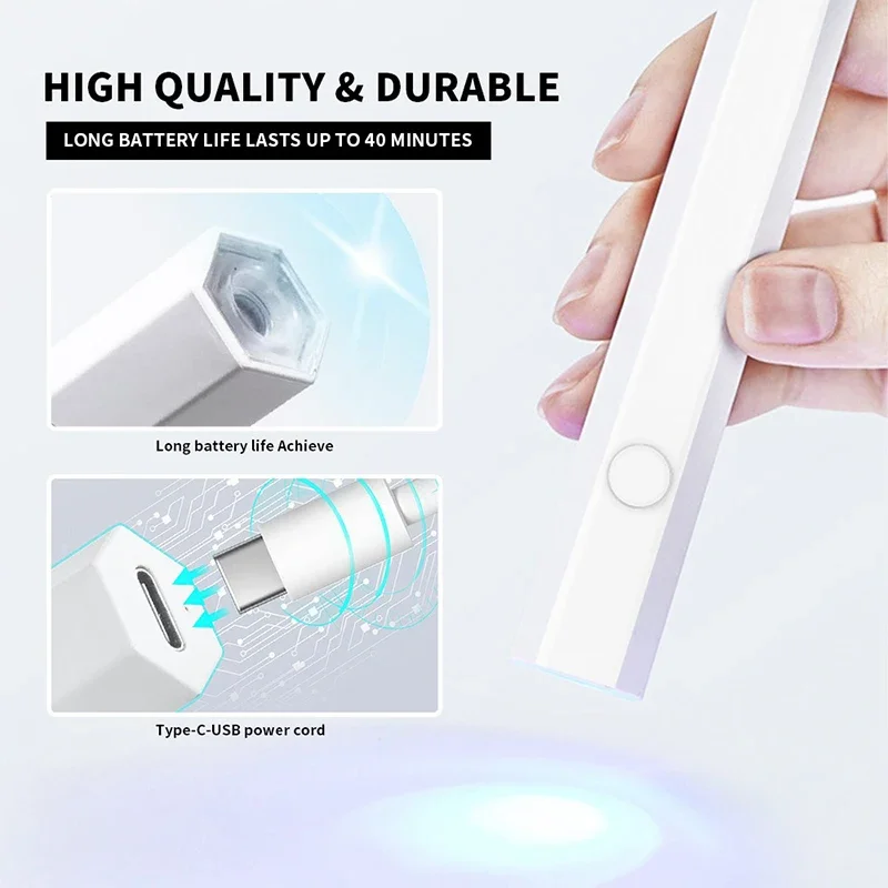 

Handheld Quick-drying LED UV Lamp Mini USB Nail Lamp For Drying Nail Polish Gel Portable Nail Dryer Salon Tool Battery Model