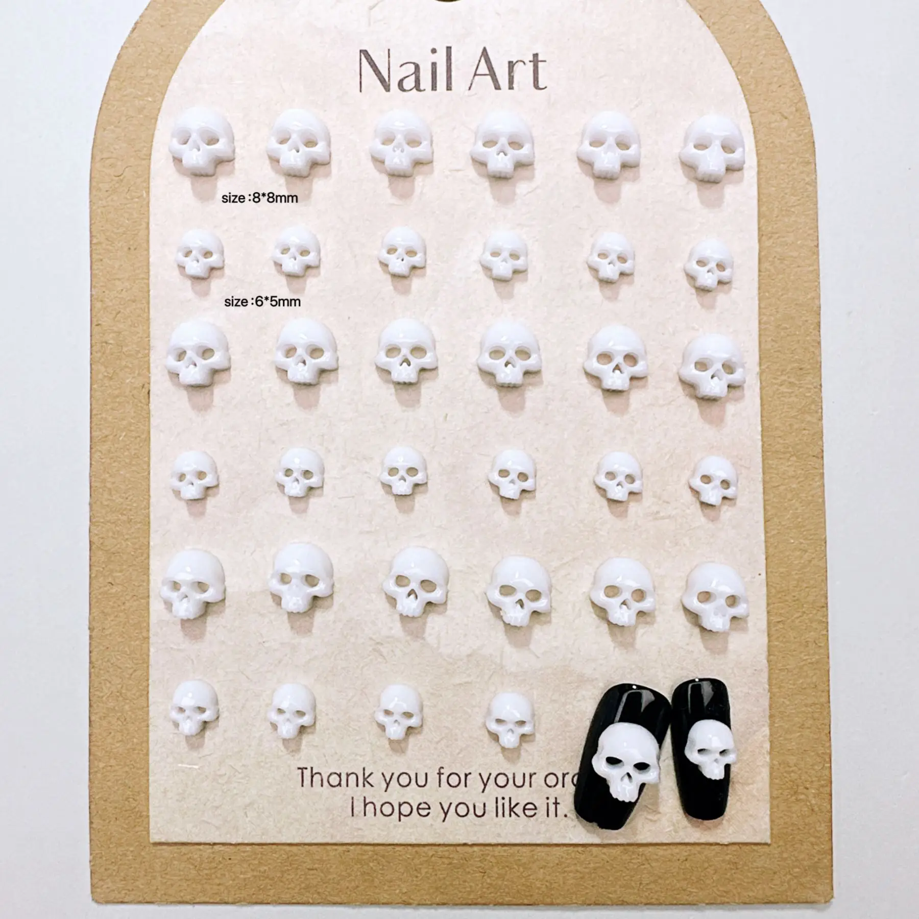 100Pcs Halloween Skull Resin Nail Charms Cartoon Spooky Rhinestone Press-On Nail Decor Cross-Border Festive Manicure Accessories