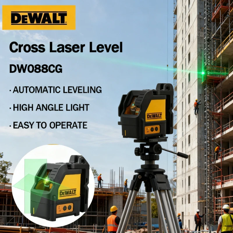 DEWALT مستوى الليزر DW088CG داخلي وخارجي عالي الدقة 2-خطوط ذاتية التسوية شعاع أخضر مستوى الليزر أداة السلطة #1