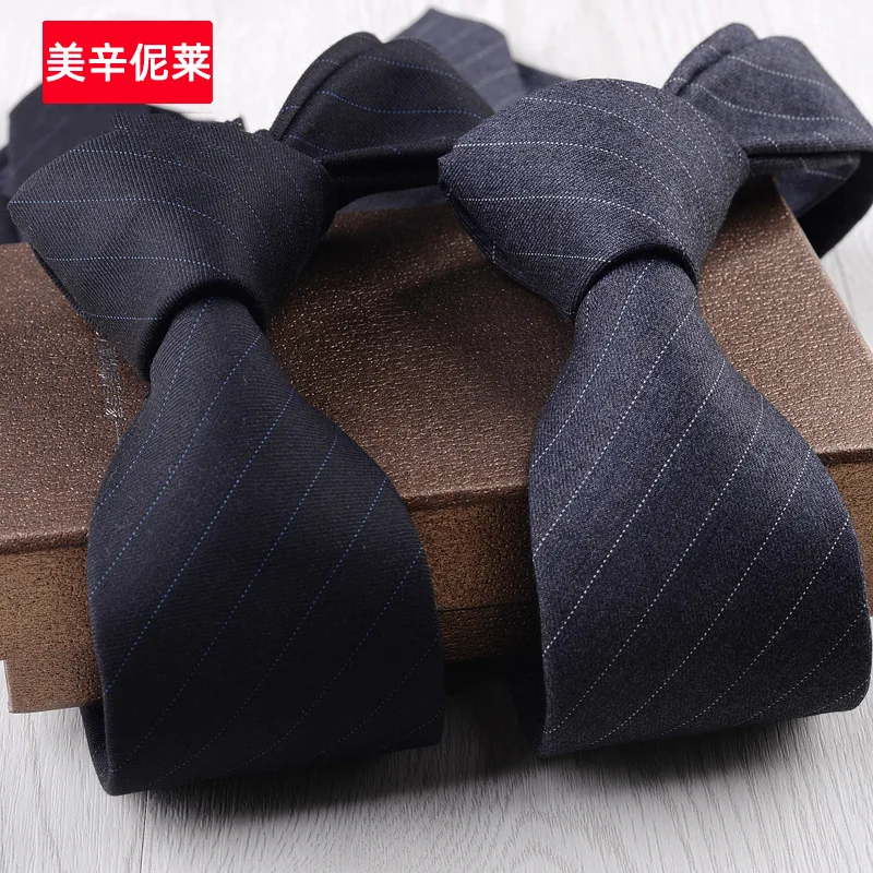 7.5cm Silk Tie Business Shirt Accessories Plaid Blue Black Tie Preppy Casual Hand Ties Men Elegant Mens Ties Luxury  Men's Tie