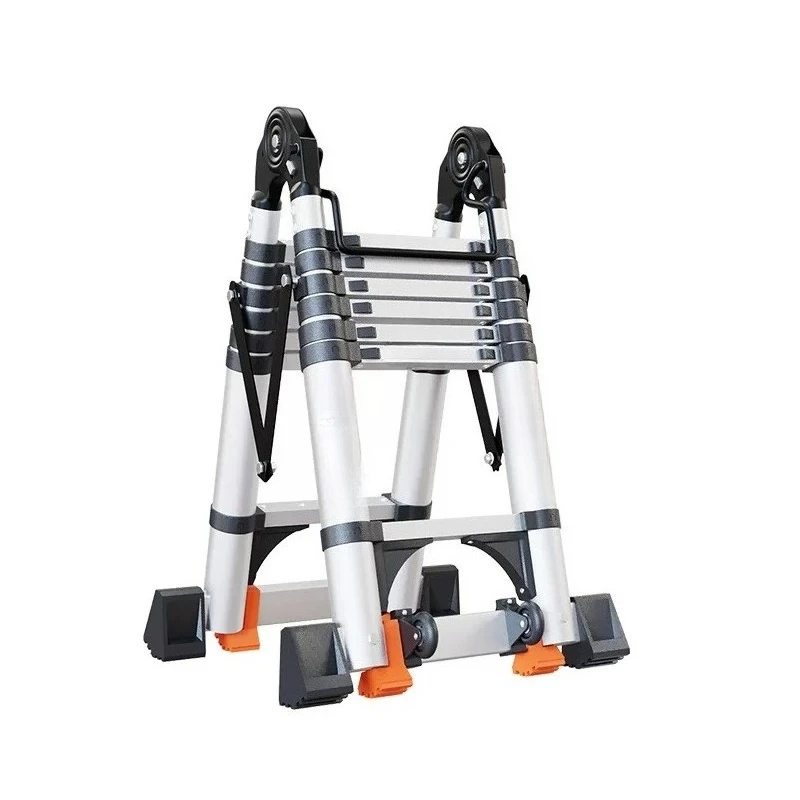 Thickened aluminum alloy telescopic ladder Household multi-functional herringbone ladder Lifting and folding ladder