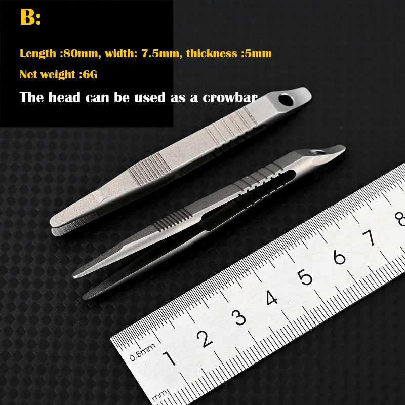 TC4 Titanium Alloy Tweezers Pick Up Clamping EDC Multipurpose Gadget Professional Outdoor Tool  Bottle Opener Crowbar