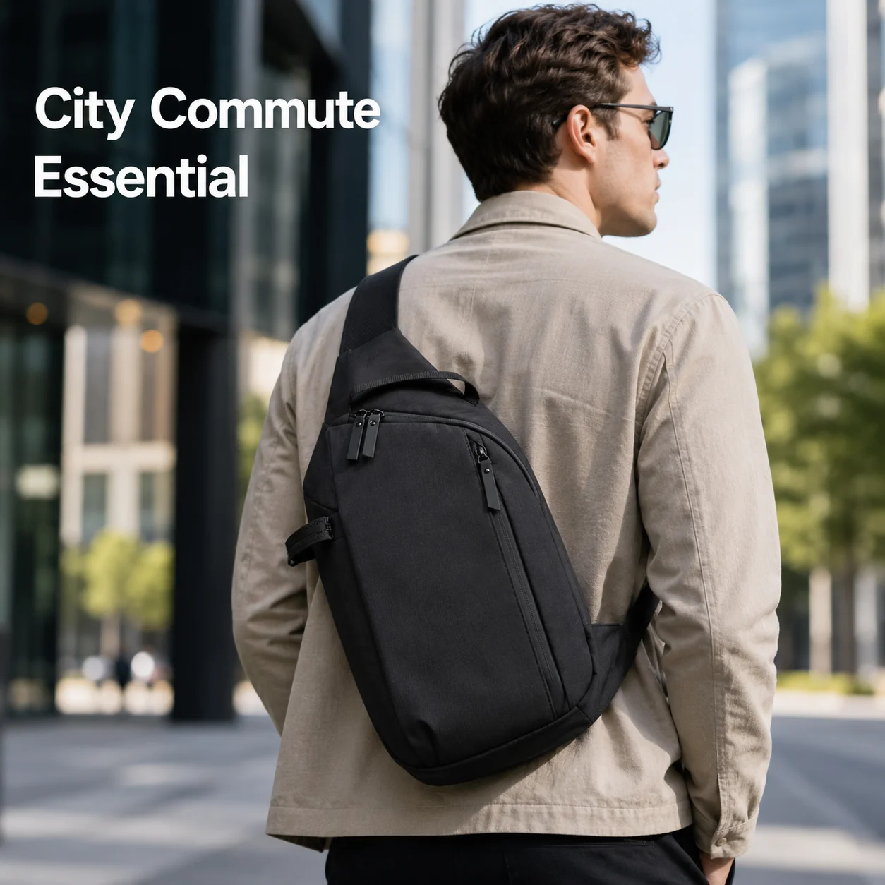 

Outdoor Crossbody Bag for Men Sling Backpack Sports Chest Bag Shoulder Bag with Water Bottle Pocket Fits 11 inch Tablet Daypacks