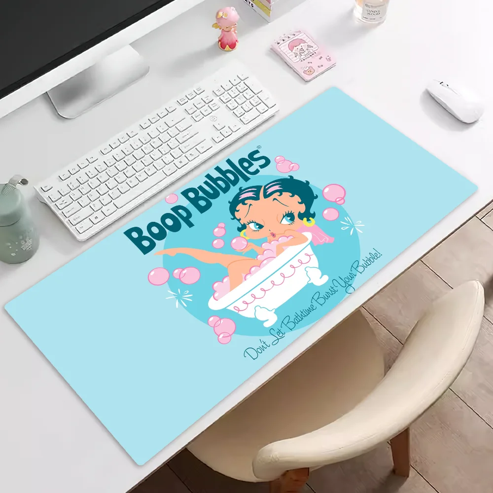 B-Betty Cute Boop Mousepad Pad Rubber Table Mat Extended Gaming Lock Edge Keyboard Mat