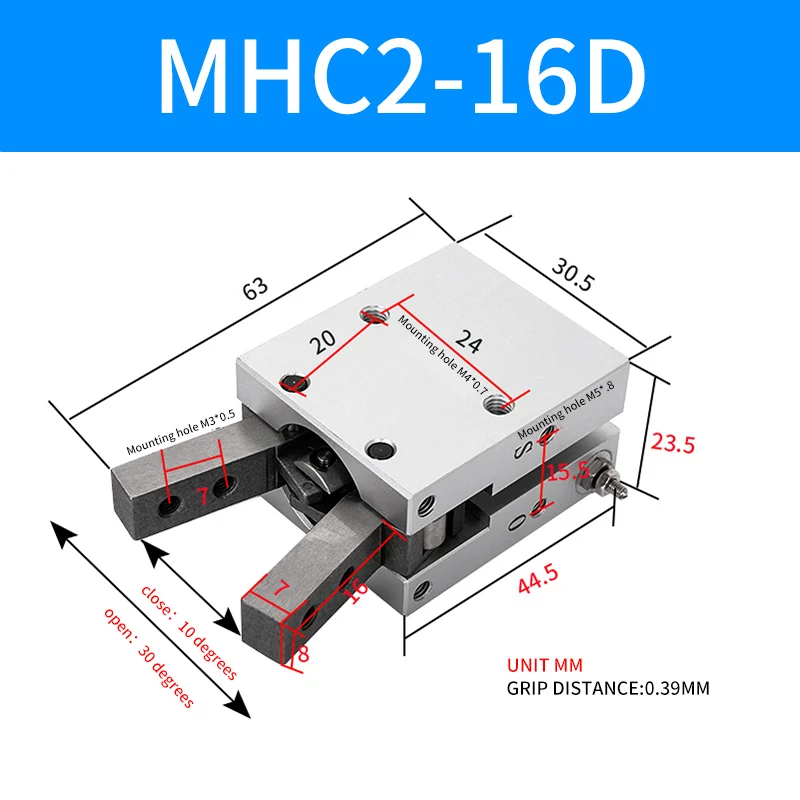 Finger Gripper Cylinder MHZ2-10D/16D/20D/25D/32D/40D Air Pneumatic Electric Robot Gripper