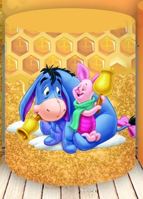 Winnie The Pooh Round Cover Winnie The Pooh Baby Shower Backdrop Piglet Tigger Eeyore Pooh Cylinder Cover 1st Kid Birthday Decor