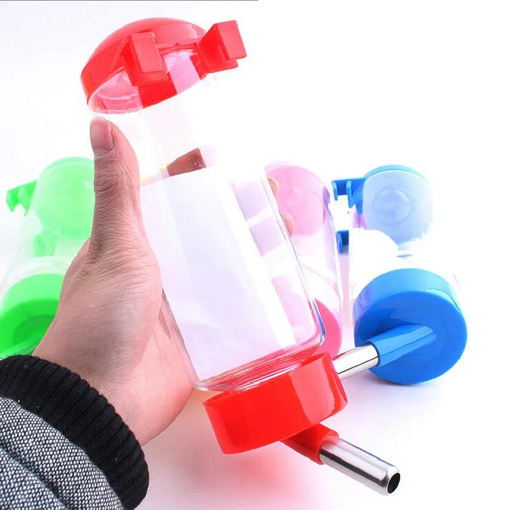 80ml/125ml/250ml Pets Hamster Water Drinking Bottle Plastic Golden Hamster Rabbit Small Pet Dispenser Cage Hangable Water Bottle