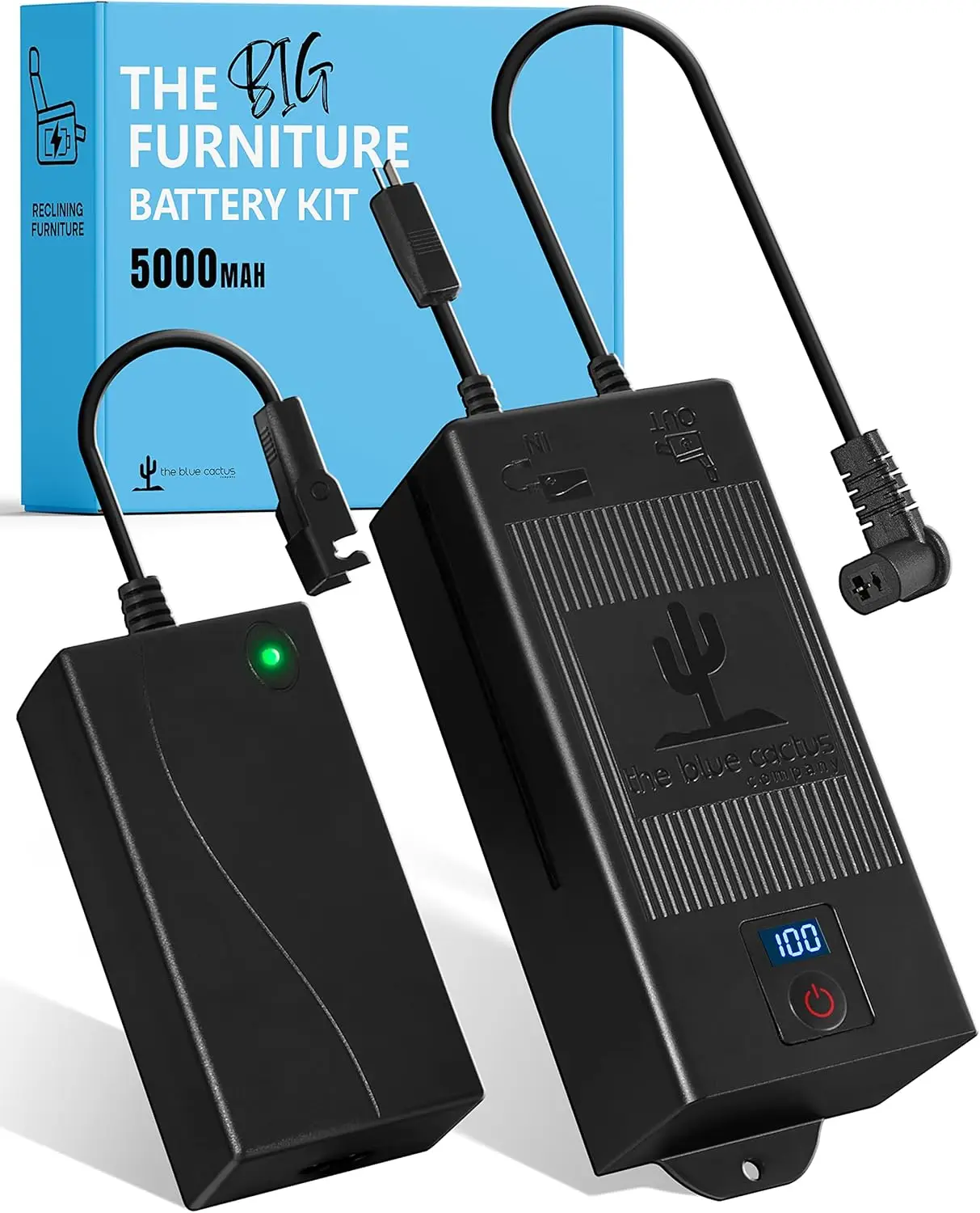 

Big Battery Pack for Reclining Furniture with LED Screen and Low Charge Alerts