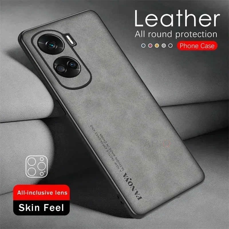 Honor90 90lite Luxury Sheepskin Leather Case For Huawei Honor 90 Lite 5g Camera Protect Men Retro Back Cover On Honor90lite