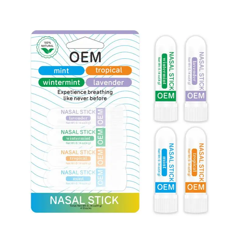 4Pcs Nasal Stick Long Lasting Effect Refreshing Stick