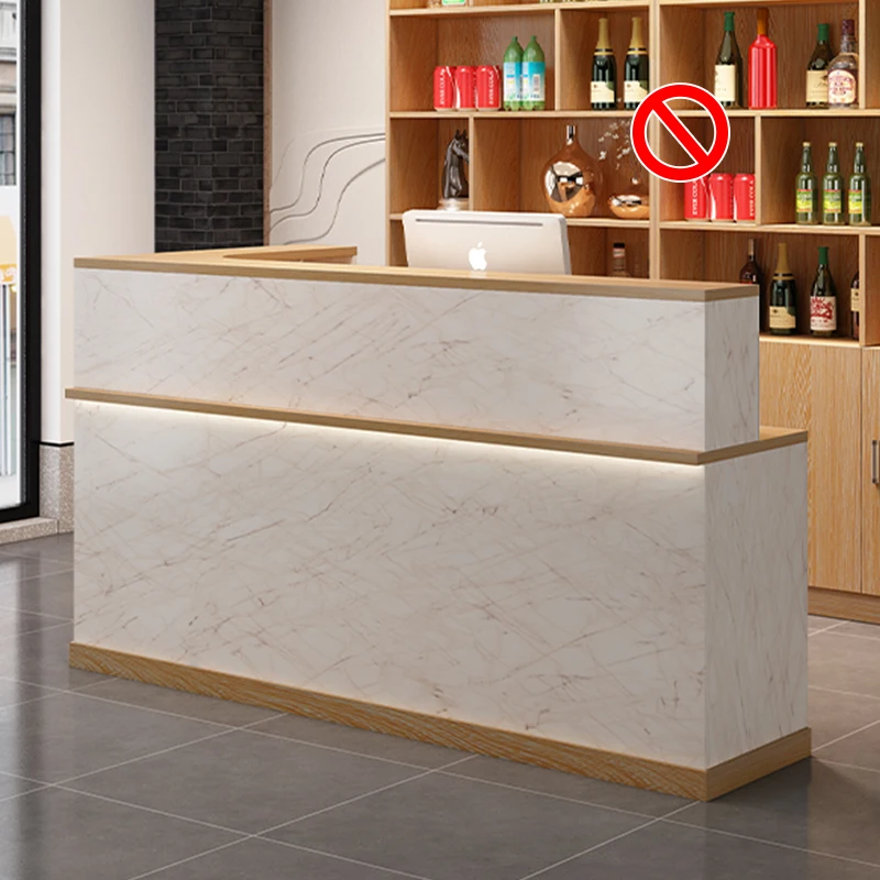 

Trendy Luxury Reception Desk Counter Storage European Aesthetic Trendy Reception Desk Counter Beauty Modern Commercial Furniture