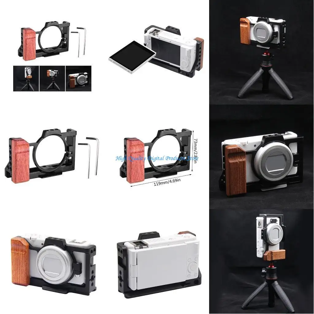 

U2JE Aluminum Alloy Protective Frame For ZV1m2 Camera Protections Case Expansion Cage Housing