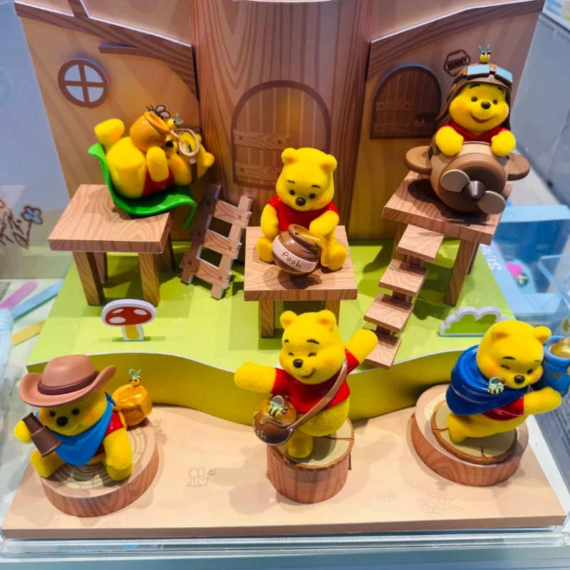 

Disney Winnie The Pooh Centenary Honey Exploration Series Flocked Blind Box Figurine Desktop Decor Gift For Kids And Fans