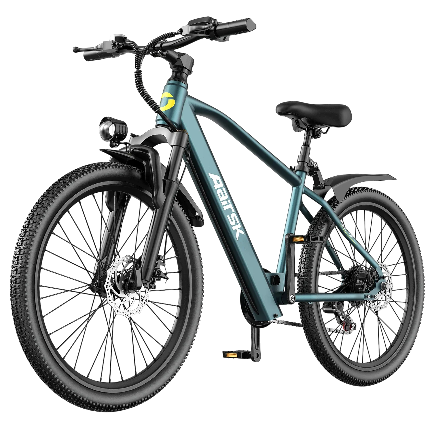 Aairsk GT300 E-Bike für Erwachsene, 250W Motor, 36V 10AH Akku, maximale Reichweite 55km, 26'*1.95' große Reifen, Doppelscheibenbremsen, 3 Arbeitsmodi & 5 Leistungsstufen, Doppel-Stoßdämpfersystem,