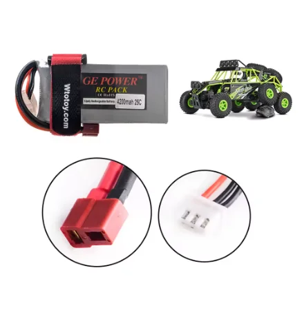 GE Power 7.4 V 4200 MAH 25C 2 S li-po Lipo batterij T plug voor Wltoys 12428 12429 RC auto RC boot