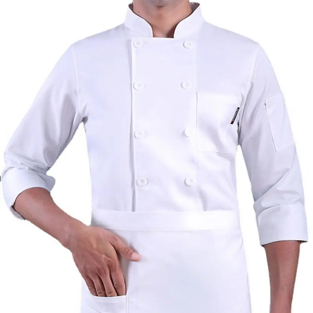 Restaurant Uniform Trendy Anti-pilling Chef Shirt Unisex Adult Kitchen Chef Coat Work Clothing