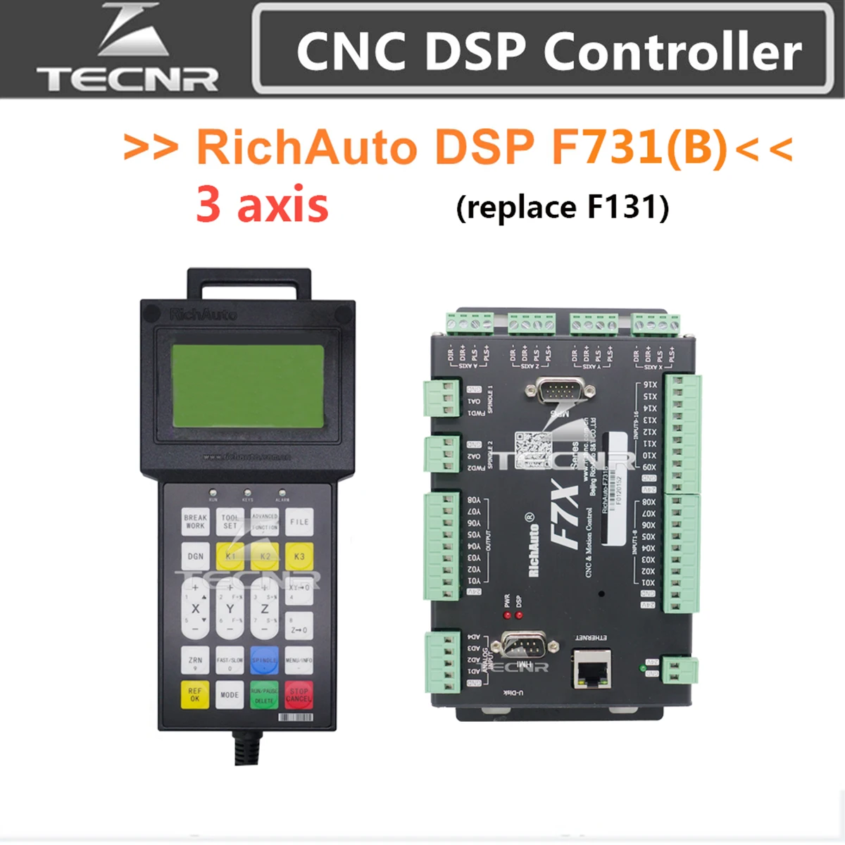 RichAuto DSP F731 3 Axis Motion Control System F7X CNC DSP controller replace F131 A11 B51 for cnc engraver TECNR