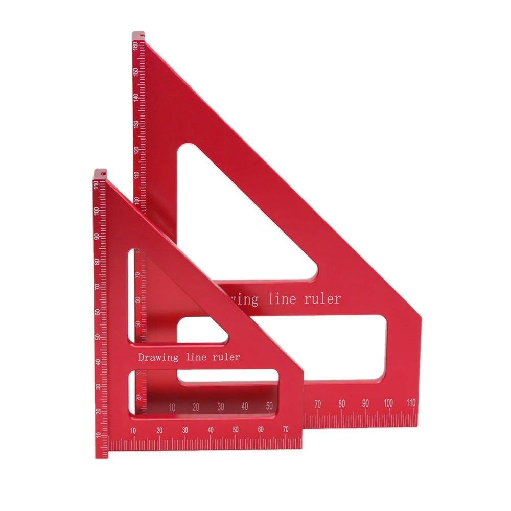 Aluminum Alloy Woodworking Ruler Triangle Square 45 90 Degree Multi-Angle Layout Protractor Engineer Carpenter Measuring Tool