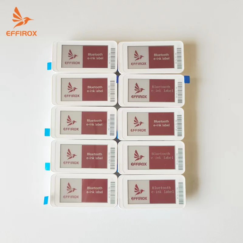 10 szt. 2,1-calowych elektronicznych etykiet półkowych Bluetooth, cyfrowe etykiety Bluetooth Effirox dla małych sklepów, bez potrzeby korzystania z bramy