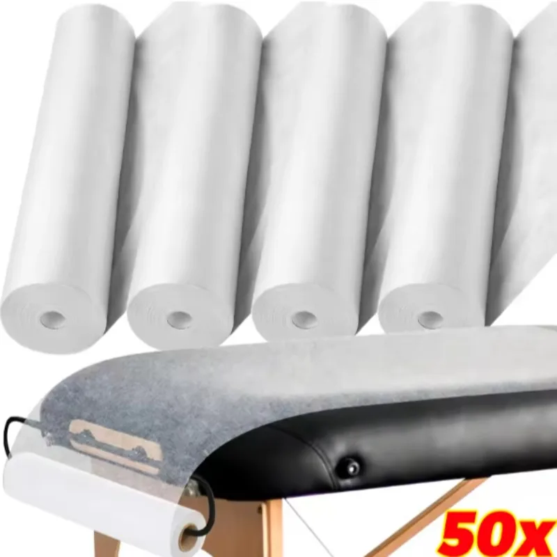 50pcs/roll Tattoo Salon Bed Cover Sheets, Prevents Cross Contamination, Portable Use, Non-Woven, Professional Tattoo Supply