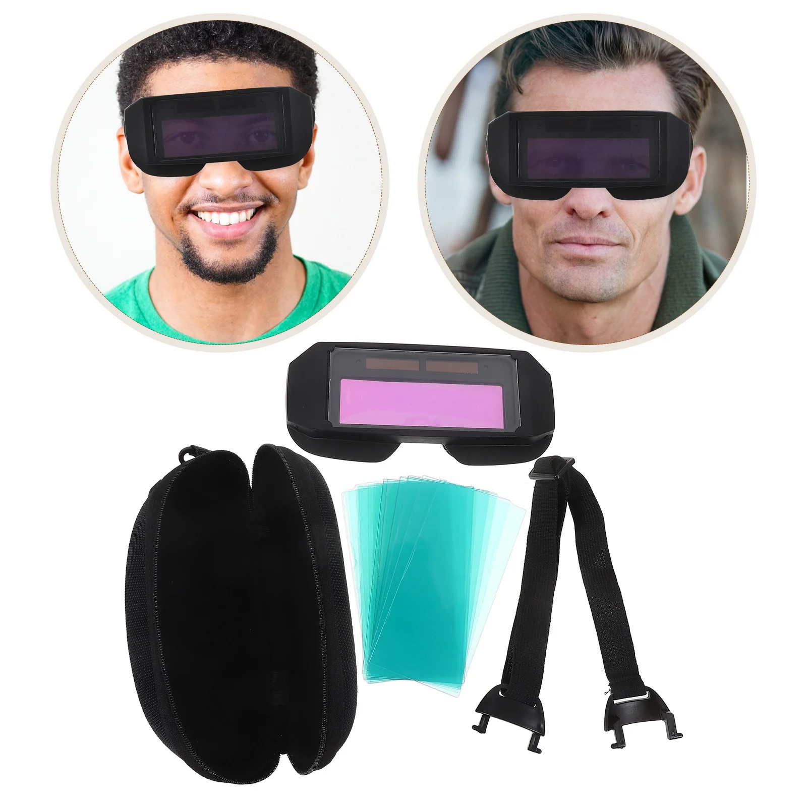 

1Set Welding Goggles Auto Darkening Lightweight Frames Clear Visibility Heat Impact Resistance for Electric Arc Welding Tasks