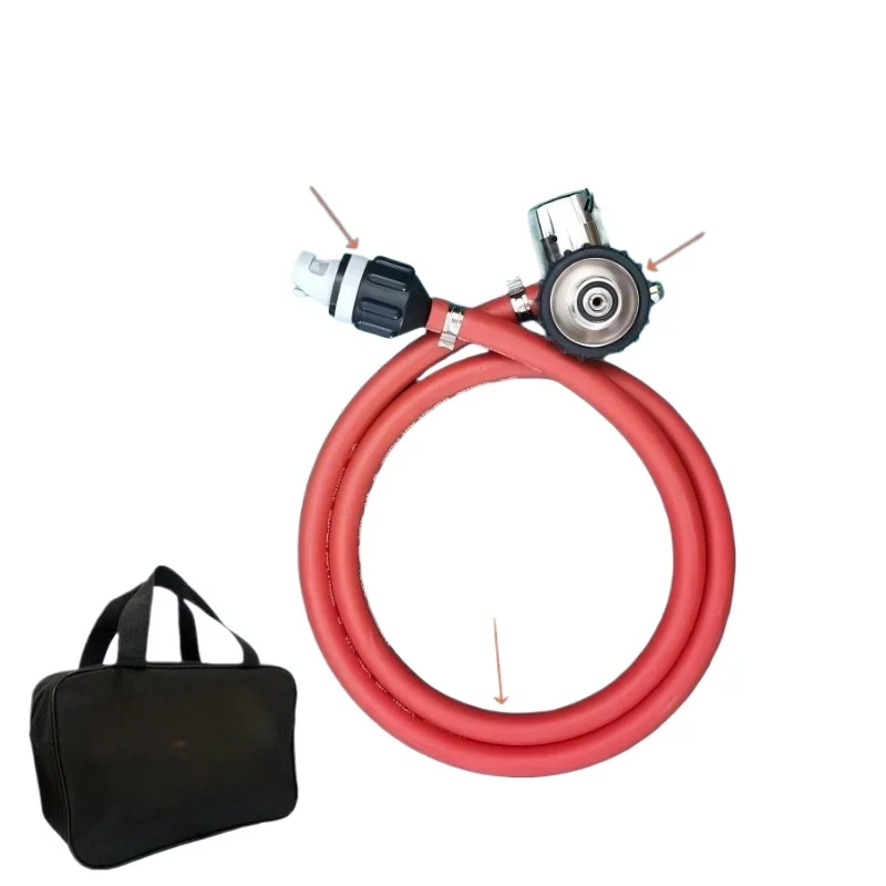 Dive Tank To Inflatable Boat Fill Conversion Hose Assembly Pressure‑Reducing Inflator Gun for Raft Rescue Work