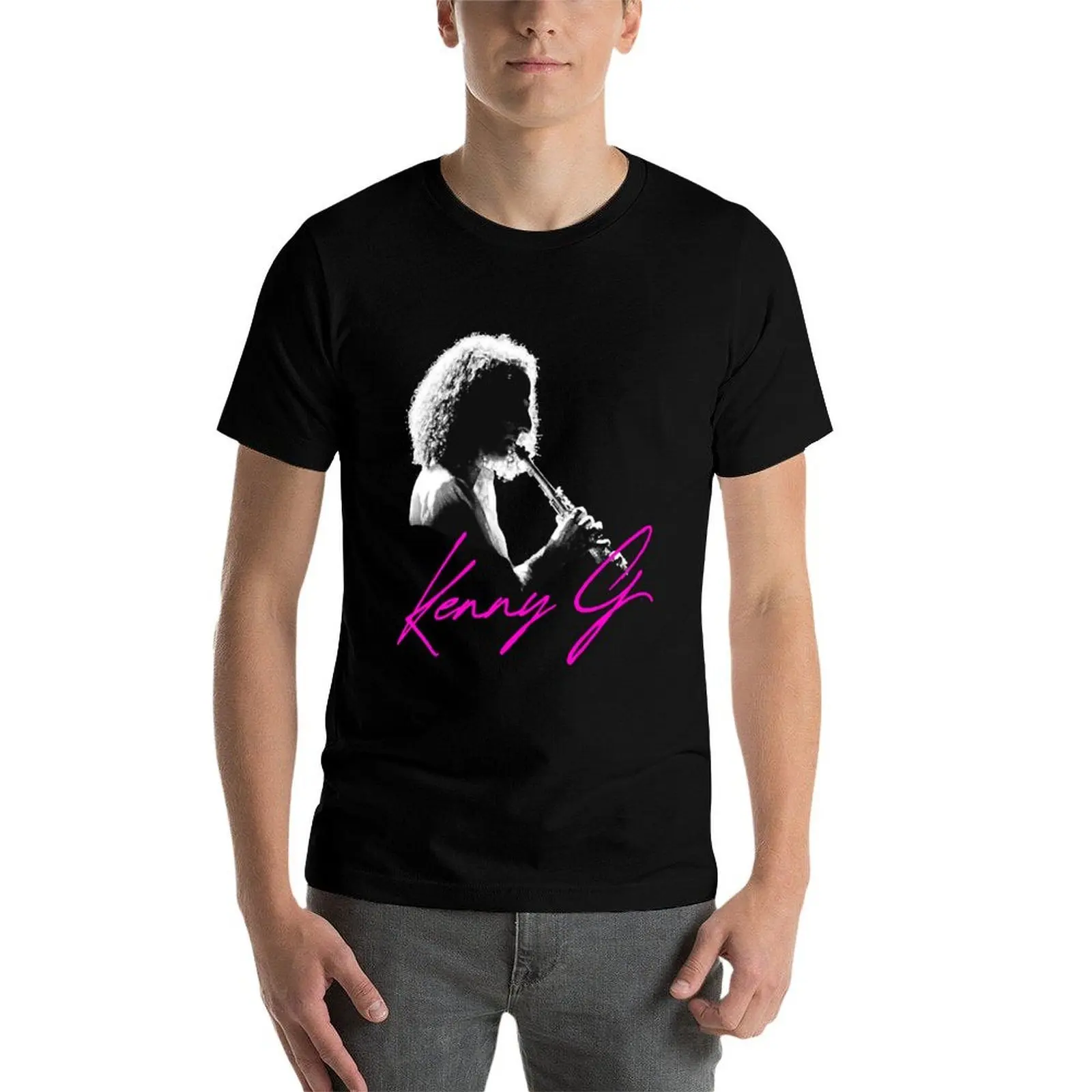 

Kenny G T-Shirt black cotton t-shirt plain for man package t shirt man plain T-Shirt