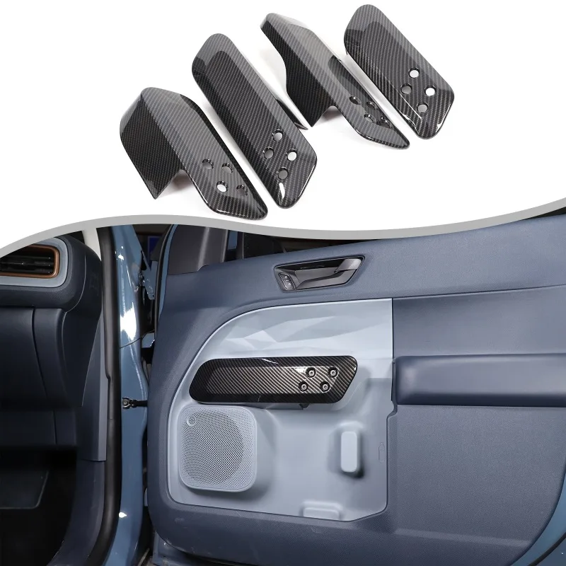 

4 шт., крышка дверной ручки из АБС-пластика из углеродного волокна, накладка на внутреннюю дверную ручку для 2022+ Ford Maverick, автомобильные аксессуары