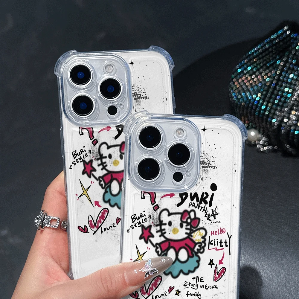 Sanrio Soft Phone Case For IPhone 15 IPhone 16/15/14/13/12/11/x/xs/xs Max Girl Phone Cases Hello Kitty Cartoon Accessory