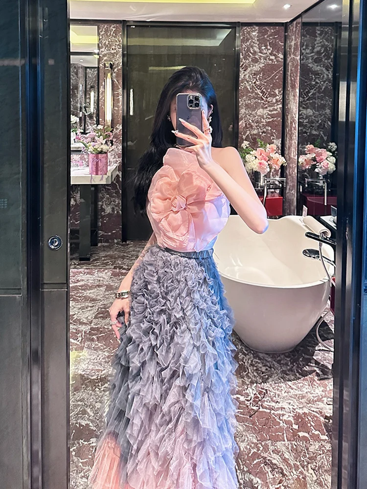 

BETTER LS Summer Faion Set Pure Desire Floral Lace ter Top And Skirt Two-Piece Women's Clothing Polyester Zipper Closure