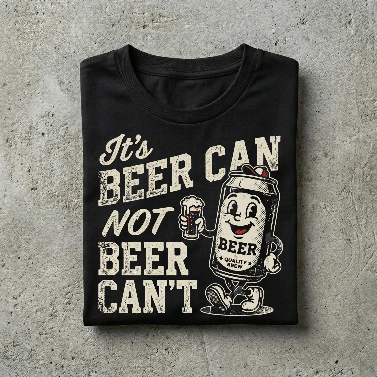 Funny Beer Can T Shirt Retro Drinking Mascot Sarcastic Brewery  vintage Washed homme designer clothes fashion Soft graphic