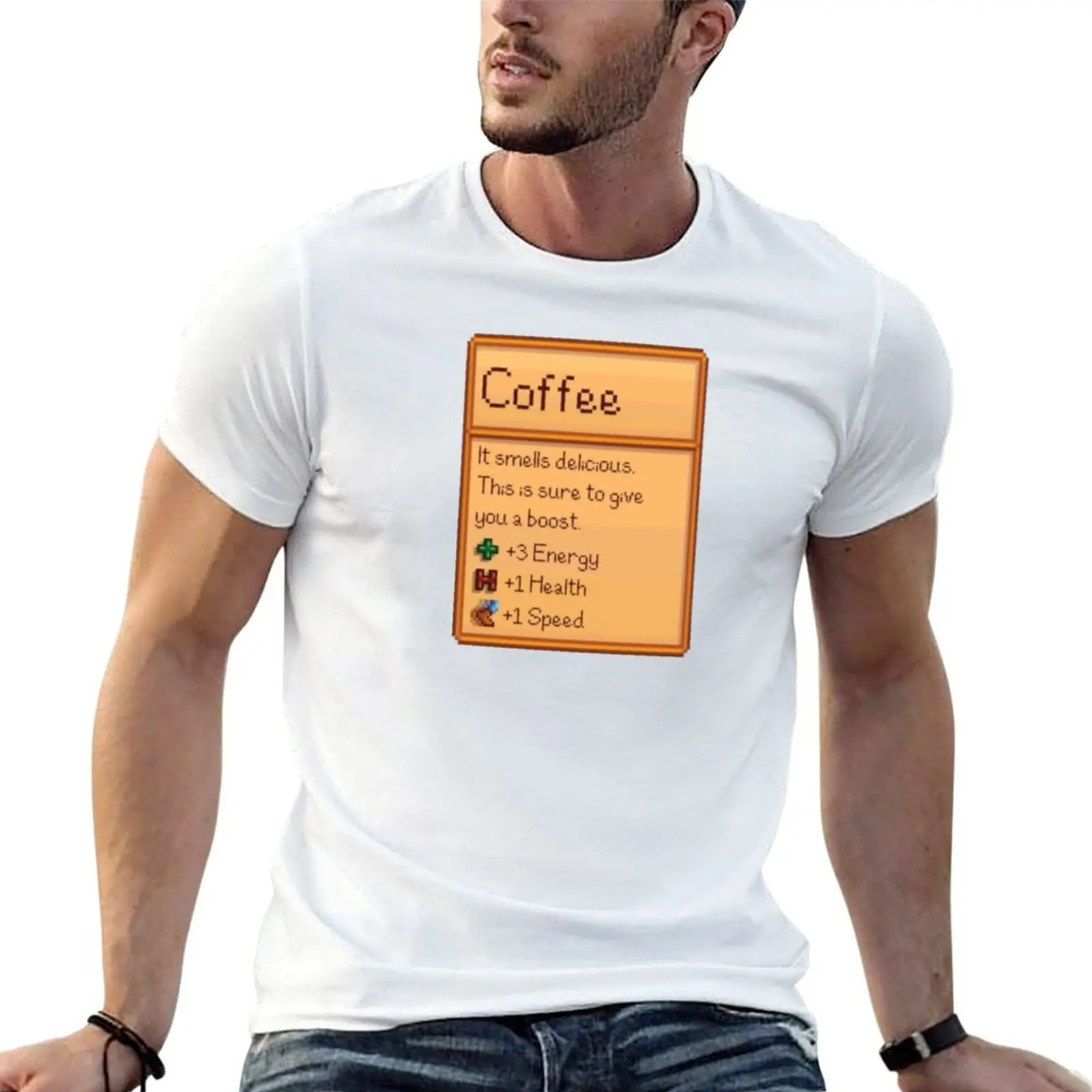 Футболка Coffee Stardew Valley (Day) для повседневной носки с коротким рукавом