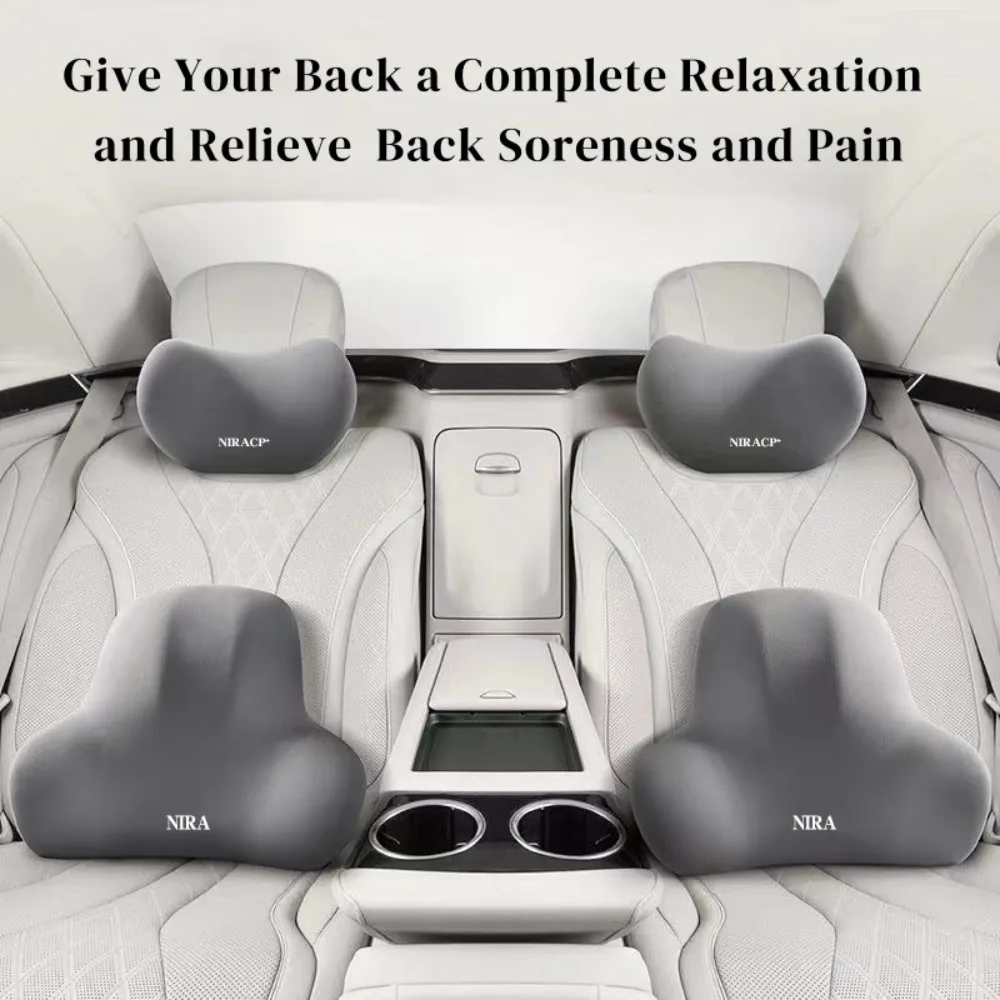 Car Neck Pillow Memory Foam Protective Lumbar Support Backrest Relieves Pressure Breathable Car Headrest Pillow Car Assesories image 2