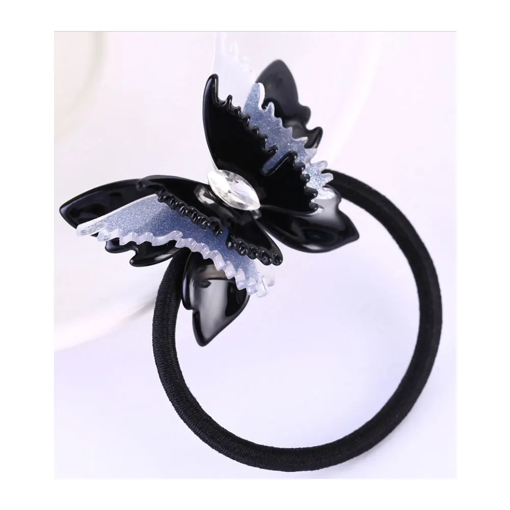 Fashion Butterfly Elastic Hair Rope Ties for Women Girls Good Handmade Hair Jewelry Ornament Accessory - Office Career Bridal