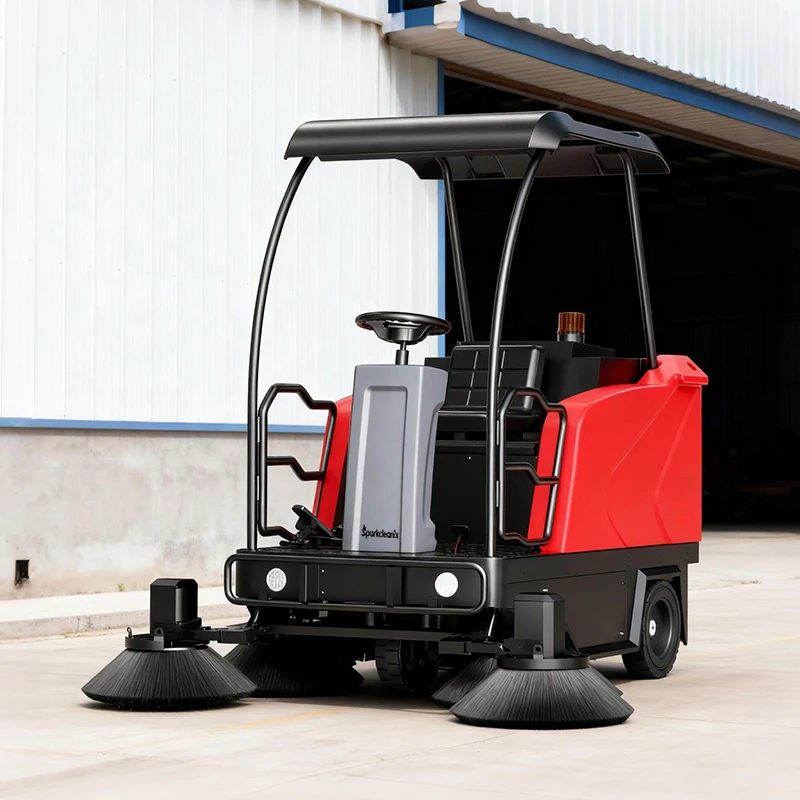 Hot Sale Outdoor Floor Sweepers Electric Rolling Garbage Sweeper with Canopy